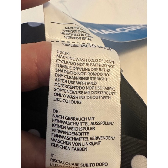 NEW Halcurt Womens High Waisted Polka Dot Bikini Bottoms Black White Size Small - Picture 8 of 8